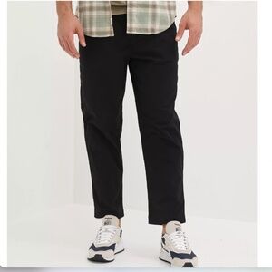 NWT American Eagle Men’s Flex Pleated Loose Cropped Chino Pants – Black, 30x30